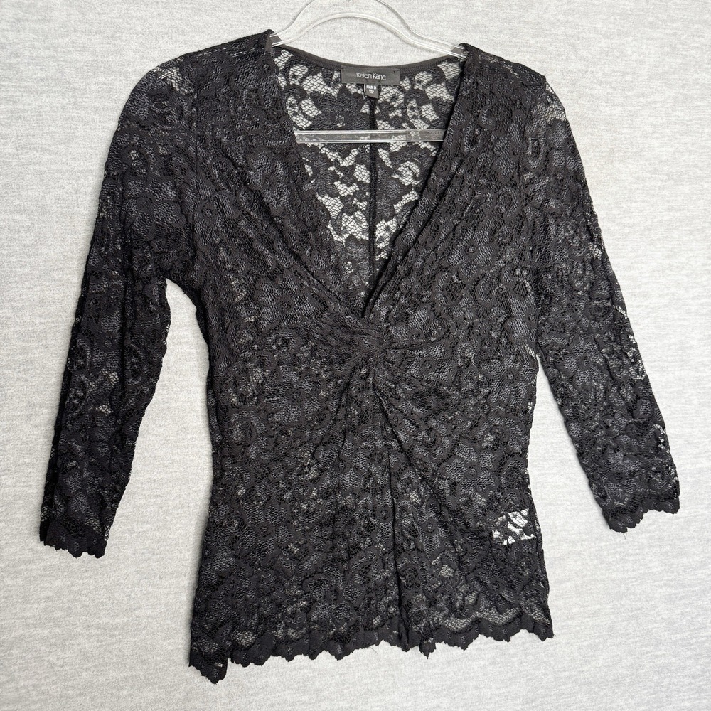 Y2K Fairy Grunge Whimsigoth Lace Top Size M Made USA Vampy VTG Babydoll Shirt‎